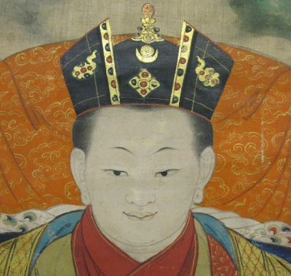 9th Karmapa Wangchuk Dorje with Black Crown rendered in perfect detail