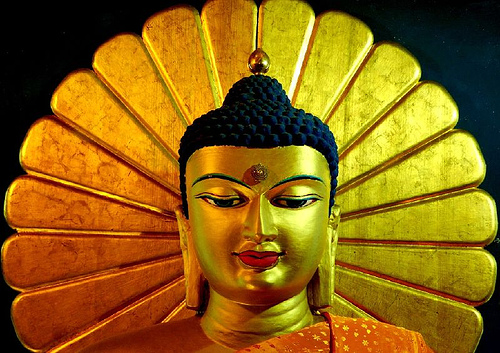 Buddha statue in Bodh Gaya, india