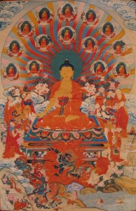 Buddha displaying miracles