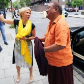 Caty greeting Shamar Rinpoche 3 June 2014