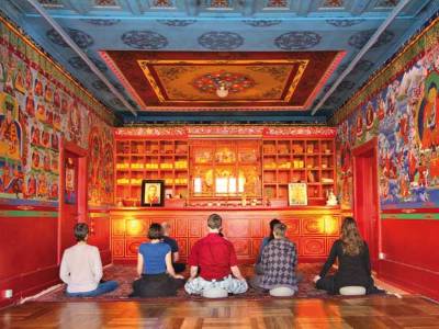 Meditation room in the Copenhagen Diamond Way Buddhist Centre