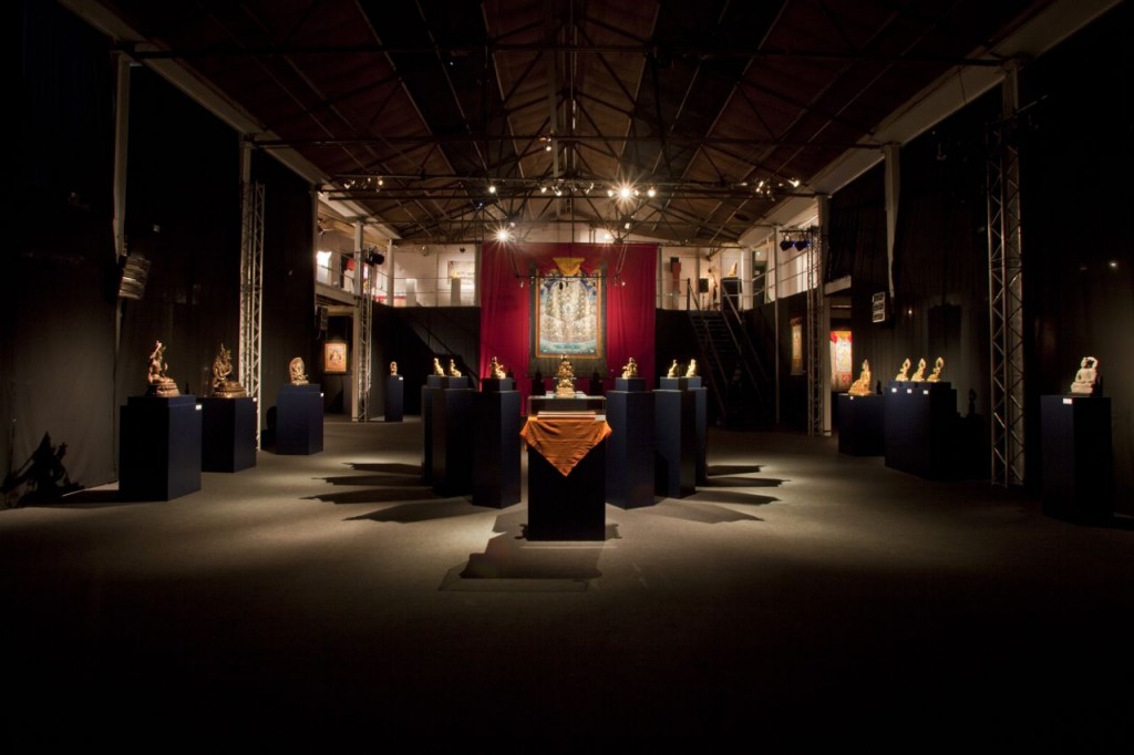 Diamond Way Buddhism exhibition setup at The Spring, Lambeth