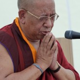 Sherab Gyaltsen Rinpoche making wishes during the sur ritual, 27 July 2013