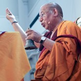 Sherab Gyaltsen Rinpoche giving the initiation of Loving Eyes in London, 28 July 2013