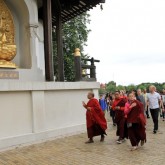 Sherab Gyaltsen Rinpoche and friends visiting the peace pagoda in Battersea Park, 30 July 2013