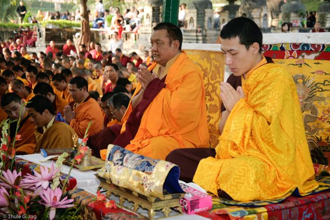 17th Karmapa and Shamar Rinpoche in Bodh Gaya, 2007 (photo: Thule Jug)
