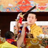 H.H. Karmapa preparing to give the initiation of White Dzambhala, London 15 July 2012