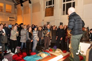 Lama Ole arrives in the main hall of the Beaufoy