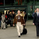 Lama Ole arriving at Heathrow 31 March 2014