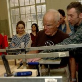 Lama Ole in the Beaufoy's temporary carpentry workshop 31 March 2014
