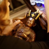 Buddha statue eye opening in London
