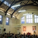 Sherab Gyaltsen Rinpoche welcomed in the main hall of the Beaufoy, 26 July 2013