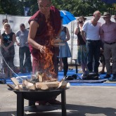 Sherab Gyaltsen Rinpoche's assistant Lama Orgyen performing the sur ritual in London, 27 July 2013