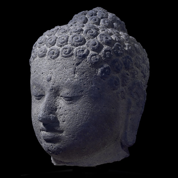 Borobudur Buddha head in the British Museum