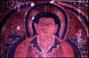 Earliest known painting of Marpa (3rd floor, Sekhar Guthok)